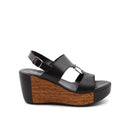 Sandalo con zeppa da donna in pelle