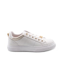 Sneaker bianca donna con dettagli oro
