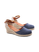 Espadrillas scamosciata con zeppa donna