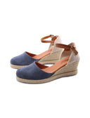 Espadrillas scamosciata con zeppa donna