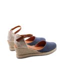 Espadrillas scamosciata con zeppa donna