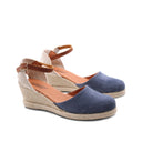 Espadrillas scamosciata con zeppa donna