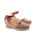 Espadrillas scamosciata con zeppa donna