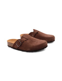 Sabot in scamosciato con fibbia donna