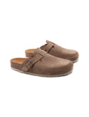 Sabot in scamosciato con fibbia donna