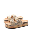 Ciabatta platform con perline da donna