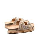 Ciabatta platform con perline da donna