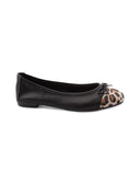 Ballerina con punta animalier e fiocco