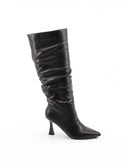 Stivale slouchy con tacco a rocchetto