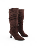 Stivale slouchy con tacco a rocchetto