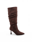 Stivale slouchy con tacco a rocchetto