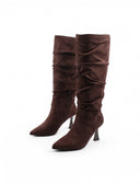 Stivale slouchy con tacco a rocchetto