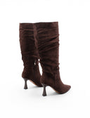 Stivale slouchy con tacco a rocchetto