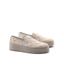 Sneaker slip on in vera pelle da donna