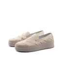 Sneaker slip on in vera pelle da donna