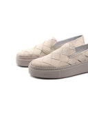 Sneaker slip on in vera pelle da donna