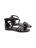 Sandalo in vera pelle da donna con zip