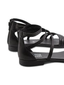 Sandalo in vera pelle da donna con zip