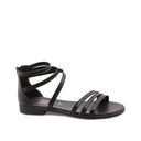 Sandalo in vera pelle da donna con zip