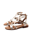 Sandalo metallizzato da donna