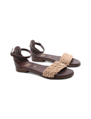 Sandalo ankle strap scamosciato donna