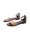 Sandalo ankle strap scamosciato donna