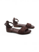 Sandalo ankle strap scamosciato donna