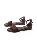 Sandalo ankle strap scamosciato donna