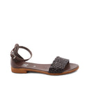 Sandalo in vera pelle intrecciata donna