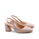 Décolleté slingback con tacco a blocco