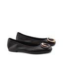 Ballerina in pelle con dettaglio donna