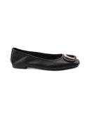 Ballerina in pelle con dettaglio donna