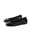 Ballerina in pelle con dettaglio donna