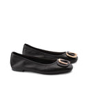Ballerina in pelle con dettaglio donna