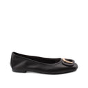 Ballerina in pelle con dettaglio donna