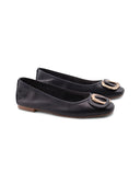Ballerina in pelle con dettaglio donna