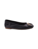 Ballerina in pelle con dettaglio donna