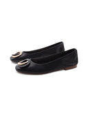 Ballerina in pelle con dettaglio donna