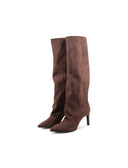 Stivale scamosciato con tacco a spillo