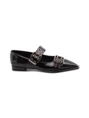 Ballerina in vernice con borchie donna