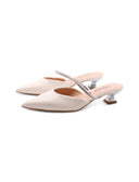 Mules gioiello con tacco kitten donna