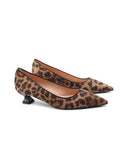 Décolleté animalier con tacco kitten