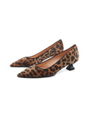 Décolleté animalier con tacco kitten