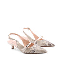 Décolleté slingback con stampa pitone