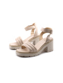 Sandalo ankle strap donna in vera pelle