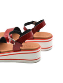 Sandalo bimba in pelle verniciata
