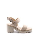 Sandalo donna in vera pelle con tacco
