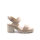 Sandalo donna in vera pelle con tacco