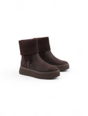Stivaletto con risvolto in maglia donna