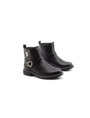 Stivaletto biker nero da bimba